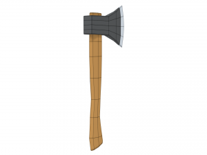 low poly cartoon axe Model 3D