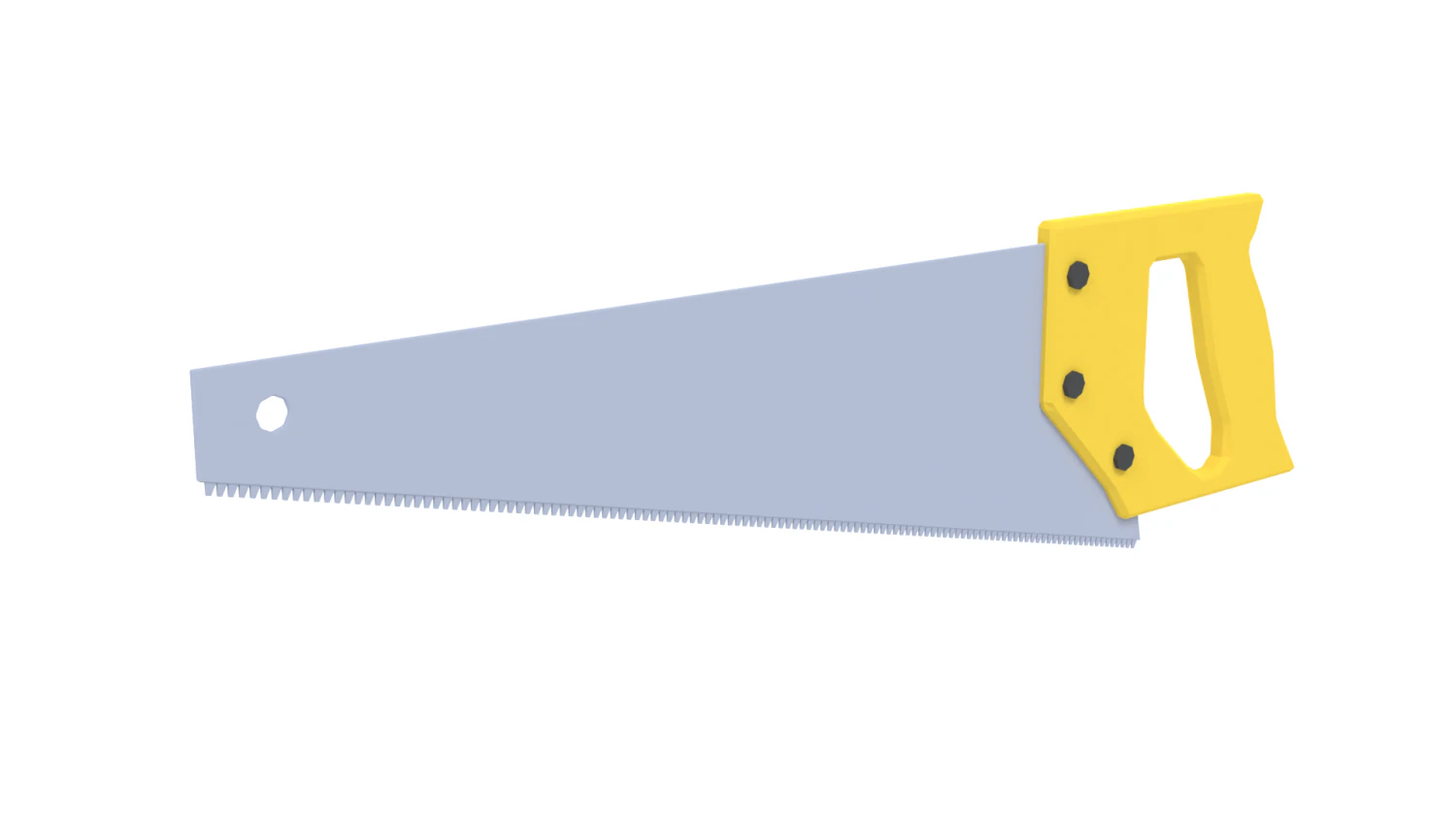 low poly cartoon hand saw 3D Model .c4d .max .obj .3ds .fbx .stl .blend 