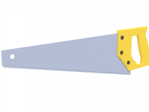 low poly cartoon hand saw 3D Model