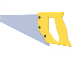 low poly cartoon hand saw 3D Model