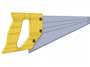 low poly cartoon hand saw 3D Model