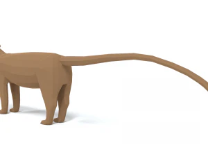 low poly cartoon fossa 3D Model
