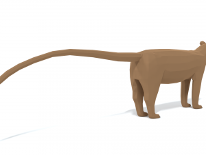 low poly cartoon fossa Modello 3D
