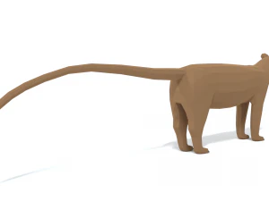 low poly cartoon fossa 3D Model