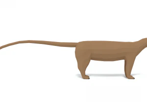 low poly cartoon fossa 3D Model