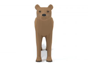 low poly cartoon fossa Modello 3D