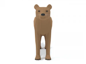 low poly cartoon fossa 3D Model