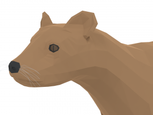 low poly cartoon fossa Modello 3D