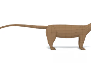 low poly cartoon fossa 3D Model