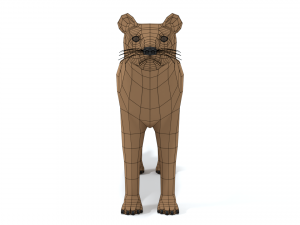 low poly cartoon fossa Modello 3D