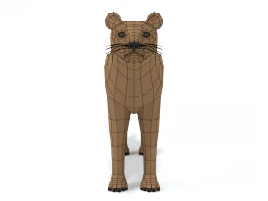 low poly cartoon fossa 3D Model
