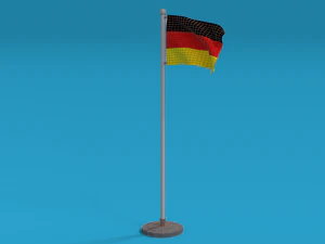 low poly seamless animated germany flag 3D Model