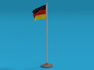 low poly seamless animated germany flag 3D Model