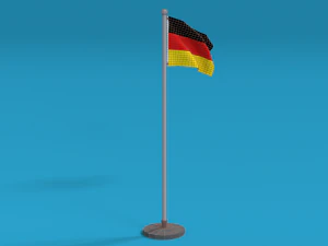 low poly seamless animated germany flag 3D Model