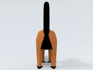 low poly cartoon red ruffed lemur 3D Model