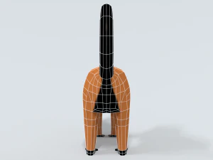 low poly cartoon red ruffed lemur 3D Model