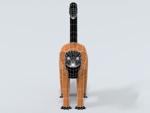 low poly cartoon red ruffed lemur 3Dモデル