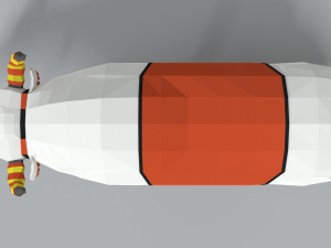 low poly cartoon white yak 3D Model