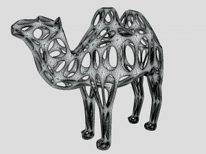 bactrian camel voronoi statue 3D-Modell