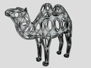 bactrian camel voronoi statue 3D Model