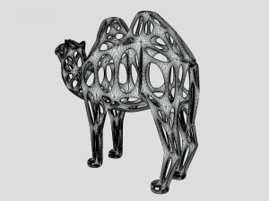 bactrian camel voronoi statue 3D Model