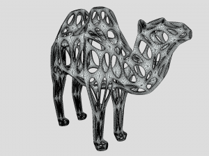 bactrian camel voronoi statue 3D-Modell