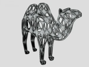 bactrian camel voronoi statue 3D Model