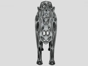 bactrian camel voronoi statue 3D Model