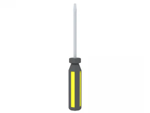 low poly cartoon screwdriver 3D Model