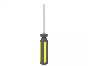 low poly cartoon screwdriver 3D Model