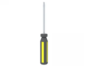 low poly cartoon screwdriver 3D Model