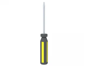 low poly cartoon screwdriver 3D Model