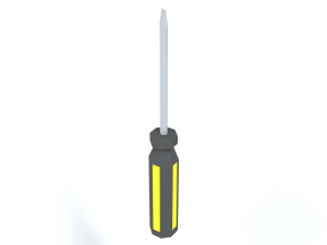 low poly cartoon screwdriver Modelo 3D