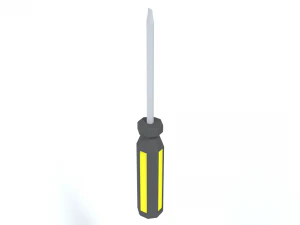 low poly cartoon screwdriver 3D Model