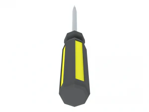 low poly cartoon screwdriver 3D Model