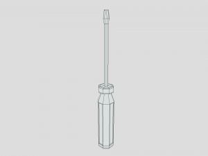 low poly cartoon screwdriver Modelo 3D