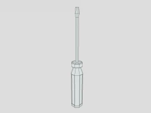 low poly cartoon screwdriver 3D Model