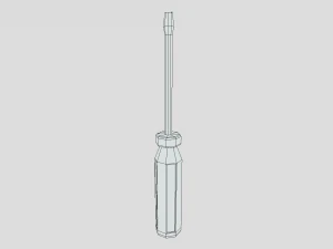 low poly cartoon screwdriver 3D Model