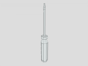 low poly cartoon screwdriver Modelo 3D