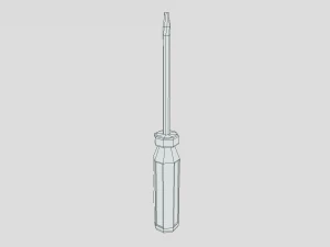 low poly cartoon screwdriver 3D Model