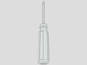 low poly cartoon screwdriver Modelo 3D