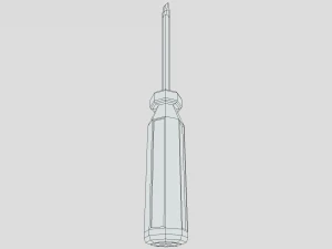 low poly cartoon screwdriver 3D Model