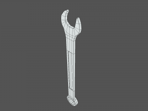 low poly cartoon wrench 3D मॉडल