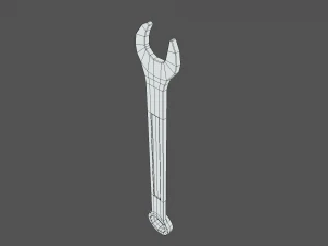 low poly cartoon wrench 3D Model