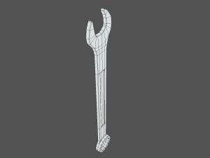 low poly cartoon wrench 3D मॉडल