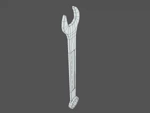 low poly cartoon wrench 3D Model