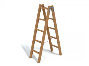 laag poly cartoon houten ladder 3D Model