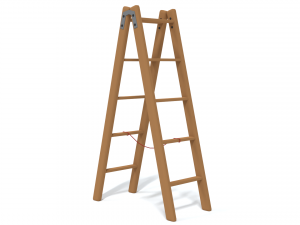 low poly cartoon wooden ladder 3D Model