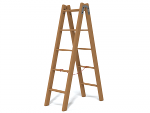 low poly cartoon wooden ladder 3D Model