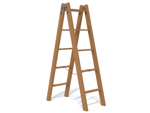 low poly cartoon wooden ladder 3D Model